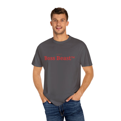 Boss Beast™ Unisex Garment Dyed T shirt Boss Beast  collection Work Hard Play Hard  Tee shirt coton lourd homme  Style mindset & dominance