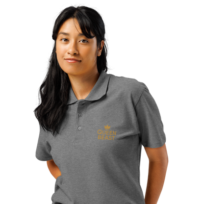 Polo piqué premium Queen Beast Féroce mais Cute !